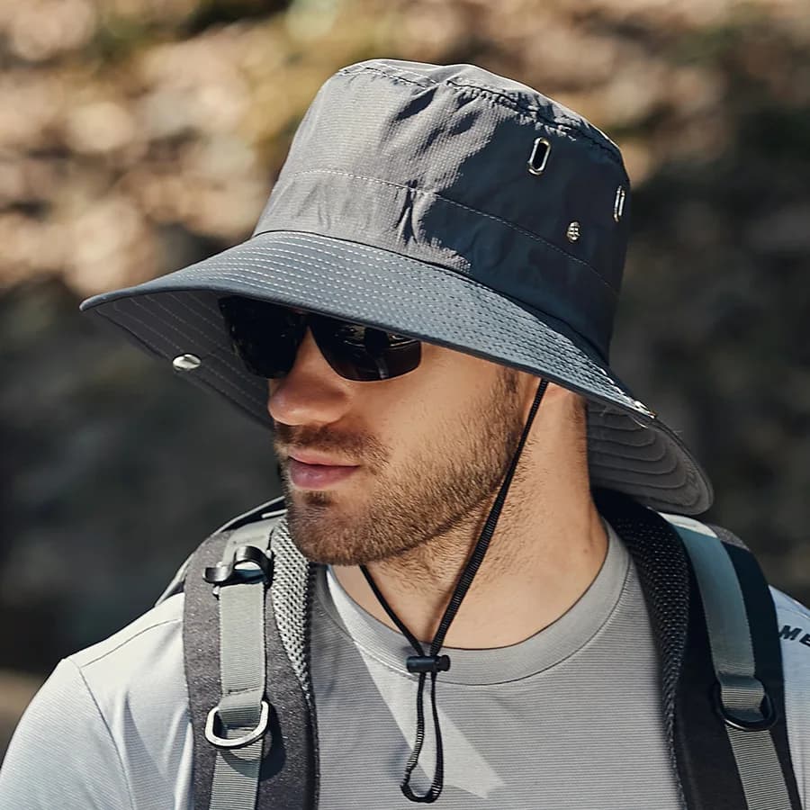 chapeau de soleil gris homme